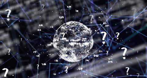 Global Networking and Data Connections with Question Marks