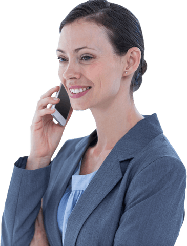 Transparent Businesswoman Talking on Mobile Phone - Download Free Stock Videos Pikwizard.com