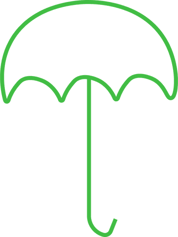 Minimalist Green Umbrella Icon on Transparent Background - Download Free Stock Videos Pikwizard.com