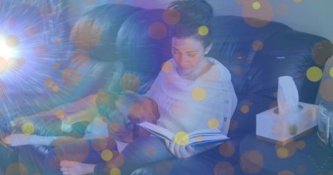 Cozy Reading Moment with Mother and Child at Home