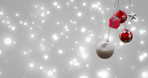 Festive Dangling Christmas Decorations with Glowing Spots