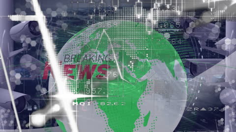 Global Data Surveillance and Breaking News Animation