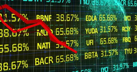 Digital Abstract Stock Market Downtrend with Percentage Values - Download Free Stock Images Pikwizard.com