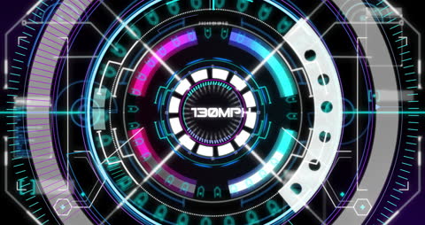 Futuristic Digital HUD Interface with Animated Sequence