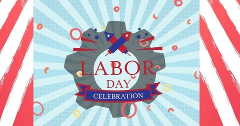Colorful Labor Day Festival Announcement