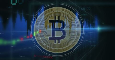 Bitcoin Symbol with Market Trend Visualization - Download Free Stock Images Pikwizard.com