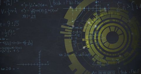 Digital Interface with Mathematical Equations on Dark Background - Download Free Stock Images Pikwizard.com
