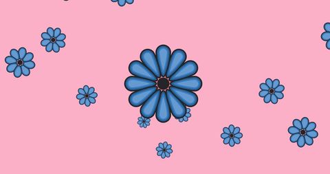 Charming Blue Flowers on Vibrant Pink Background Pattern - Download Free Stock Images Pikwizard.com