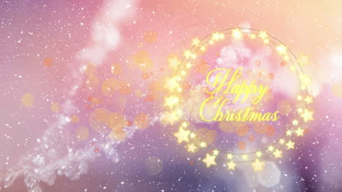 Festive Glow with Snow and Happy Christmas Greeting