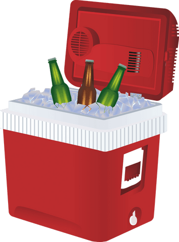 red cooler with ice and bottles on transparent background - Download Free Stock Videos Pikwizard.com