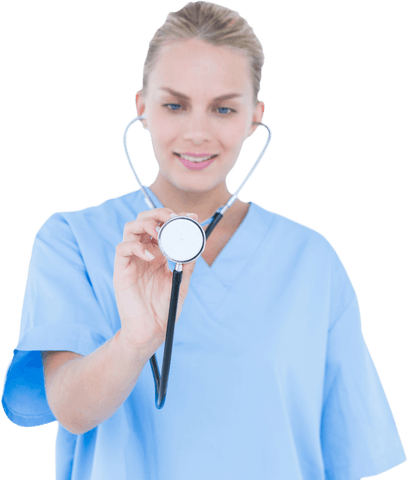 Transparent Female Doctor Examining with Stethoscope - Download Free Stock Videos Pikwizard.com