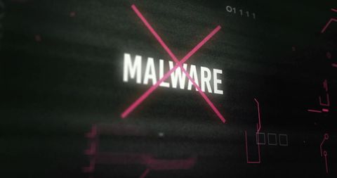 Malware Blocked Across Dark Background with Binary Code - Download Free Stock Images Pikwizard.com