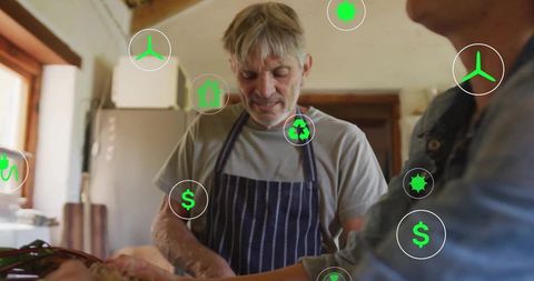 Couple Prepares Vegetable Dish with Sustainability at Home Kitchen