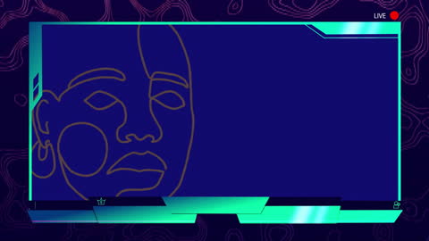 Futuristic Streaming Screen with Digital Face Illustration