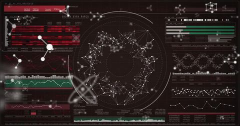 Data Connections and Network Interface with Circular Scanner - Download Free Stock Images Pikwizard.com