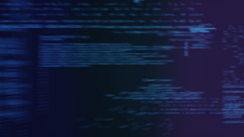 Blurred Digital Code on Dark Background