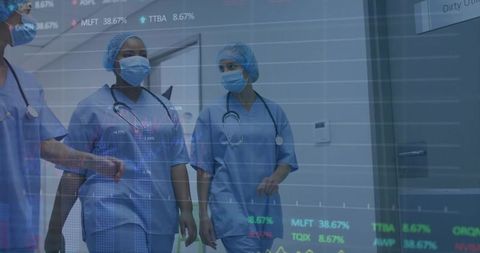 Healthcare Team Analyzing Clinical Data with Overlay