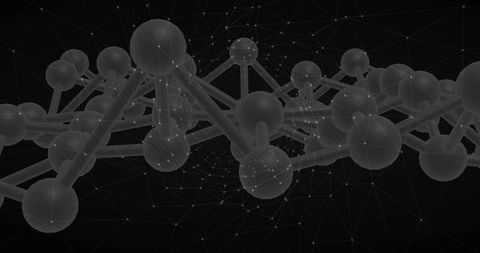 Futuristic Molecular Network with Floating Geometric Structures