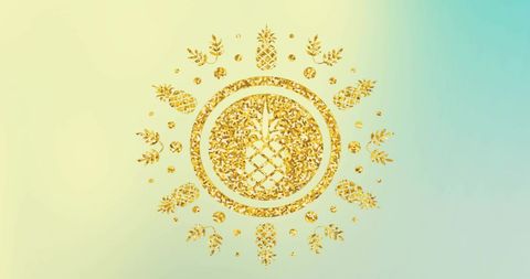Abstract Gold Pineapple Pattern on Gradient Background