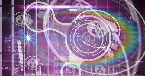 Futuristic Cityscape with Digital Hologram and Binary Code Overlay - Download Free Stock Images Pikwizard.com