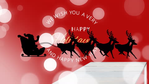 Festive Holiday Greeting with Santa and Reindeer