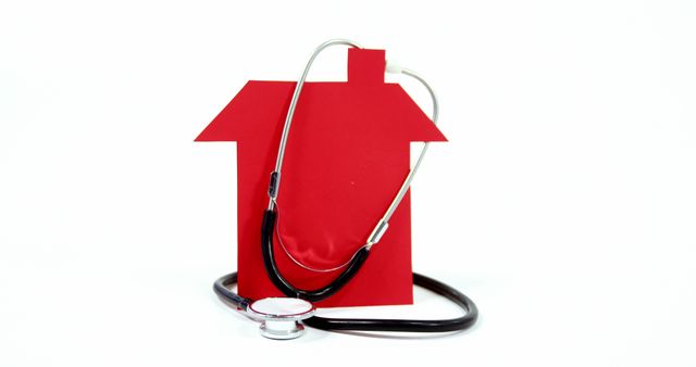 Home Healthcare Concept with Red House and Stethoscope - Download Free Stock Images Pikwizard.com