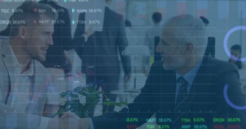 Business Negotiation with Integrated Financial Data Visuals - Download Free Stock Images Pikwizard.com