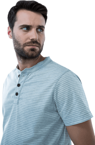 transparent: man in striped shirt looking thoughtful feels focused - Download Free Stock Videos Pikwizard.com