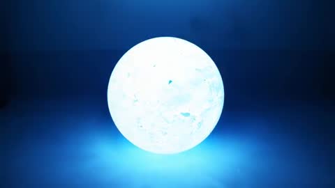 Color-Changing Spherical Lamp on Table Shaping Ambient Glow