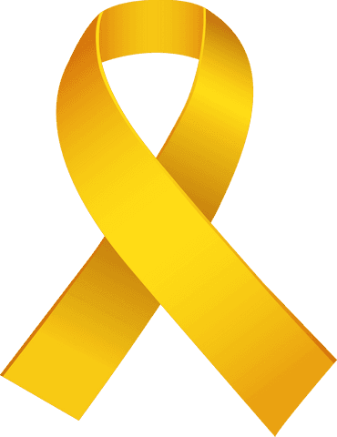 Yellow Ribbon Symbolizing Awareness on Transparent Background