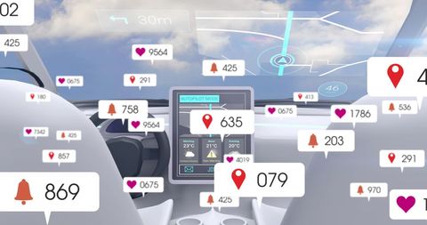 Social Media Interface in Self-Driving Car Concept