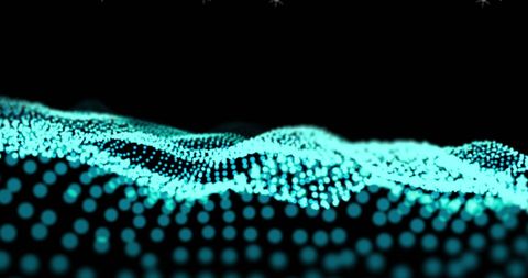 Abstract Digital Wave of Blue Glowing Dots Forming Futuristic Landscape - Download Free Stock Images Pikwizard.com
