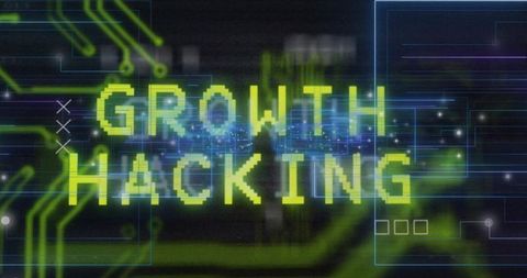 Futuristic growth hacking neon digital interface
