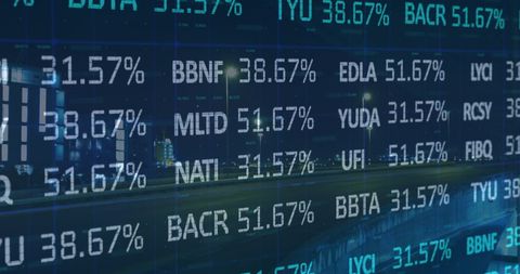 Abstract Financial Data Overlaying Night City Skyline - Download Free Stock Images Pikwizard.com