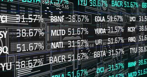 Digital trading dashboard displaying financial data analysis