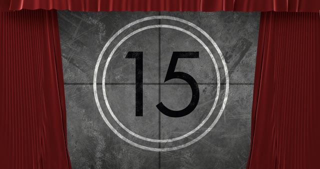 Retro Film Countdown with Red Theater Curtains - Download Free Stock Images Pikwizard.com