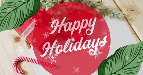 Happy Holidays Greeting with Festive Decorations