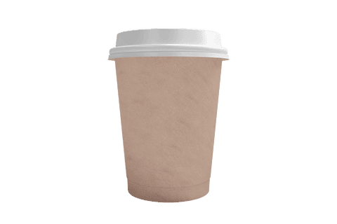Coffee cup isolated on transparent background for branding