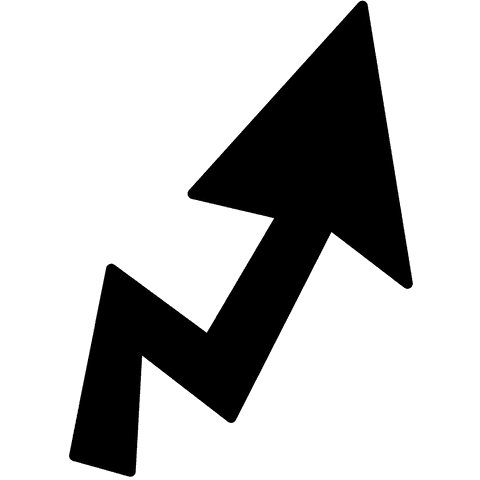 Black arrow shape on transparent background vector illustration