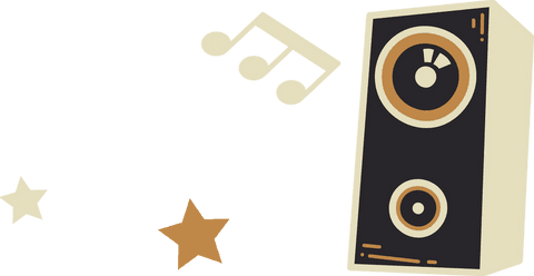 Minimalist Speaker Illustration on Transparent Background