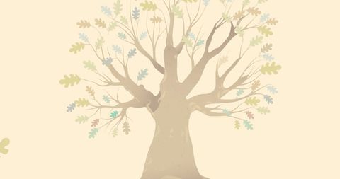 Thanksgiving Celebration Tree with Autumn Leaves