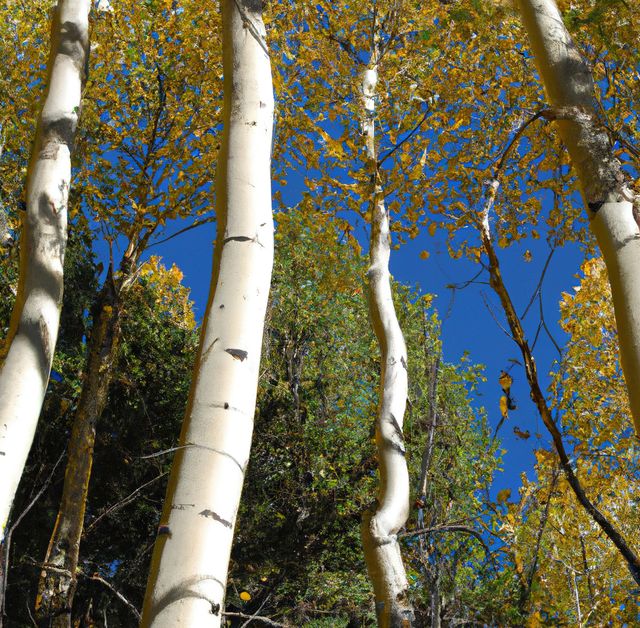 General view of aspen trees and green leaves in forest - Download Free Stock Photos Pikwizard.com