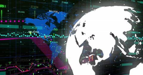 Global Finance and Data Analysis with World Map Integration - Download Free Stock Images Pikwizard.com