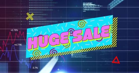 Colorful Huge Sale Banner on Digital Background
