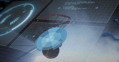 Futuristic stethoscope showing augmented reality diagnostic reticle and radial dial overlay