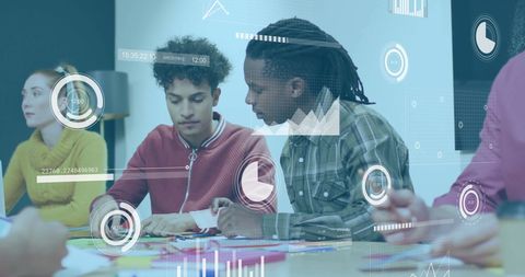 Diverse Team Discussion with Virtual Data Analytics Overlay