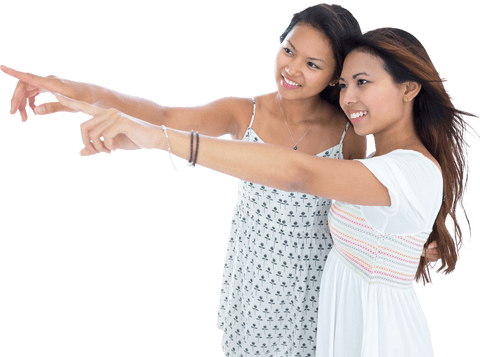 joyful young asian women pointing forward on transparent background - Download Free Stock Videos Pikwizard.com