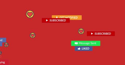 Vibrant Social Media Interaction Icons with Digital Banners - Download Free Stock Images Pikwizard.com