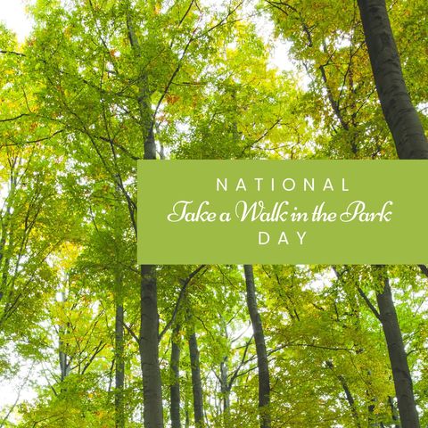 Celebrating National Take a Walk in the Park Day Among Green Trees - Download Free Stock Templates Pikwizard.com