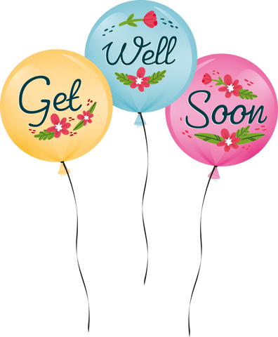 colorful get well soon balloons with floral design on transparent background - Download Free Stock Videos Pikwizard.com